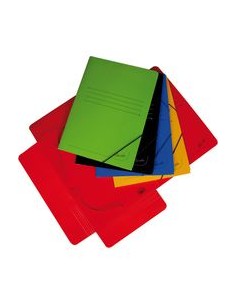 PAQ 20 CARPETA CARTON Fº GOMAS Y SOLAPAS COLORES SURTIDOS